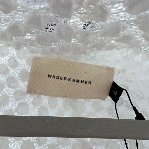 WNDERKAMMER Women's Curved Arm Coloration Bodysuit White Bubble Stitch sz L NWT - Picture 6 of 9